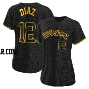 Aledmys Diaz Women's Houston Astros Black Authentic Snake Skin City Jersey