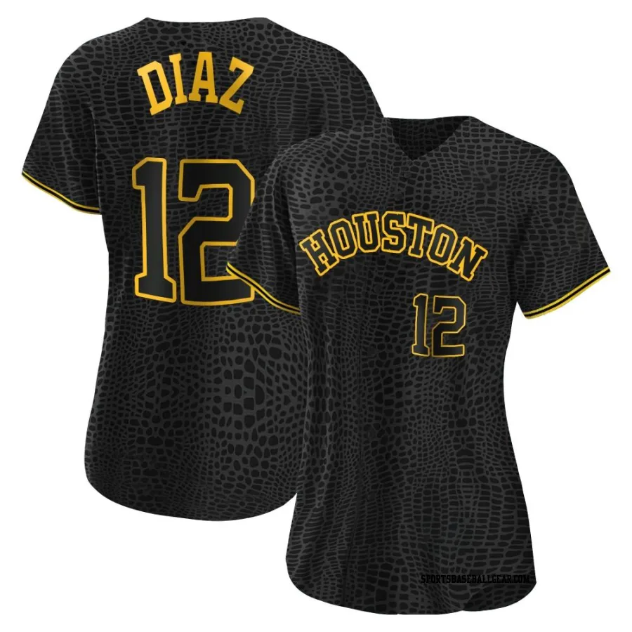 Aledmys Diaz Women's Houston Astros Black Authentic Snake Skin City Jersey