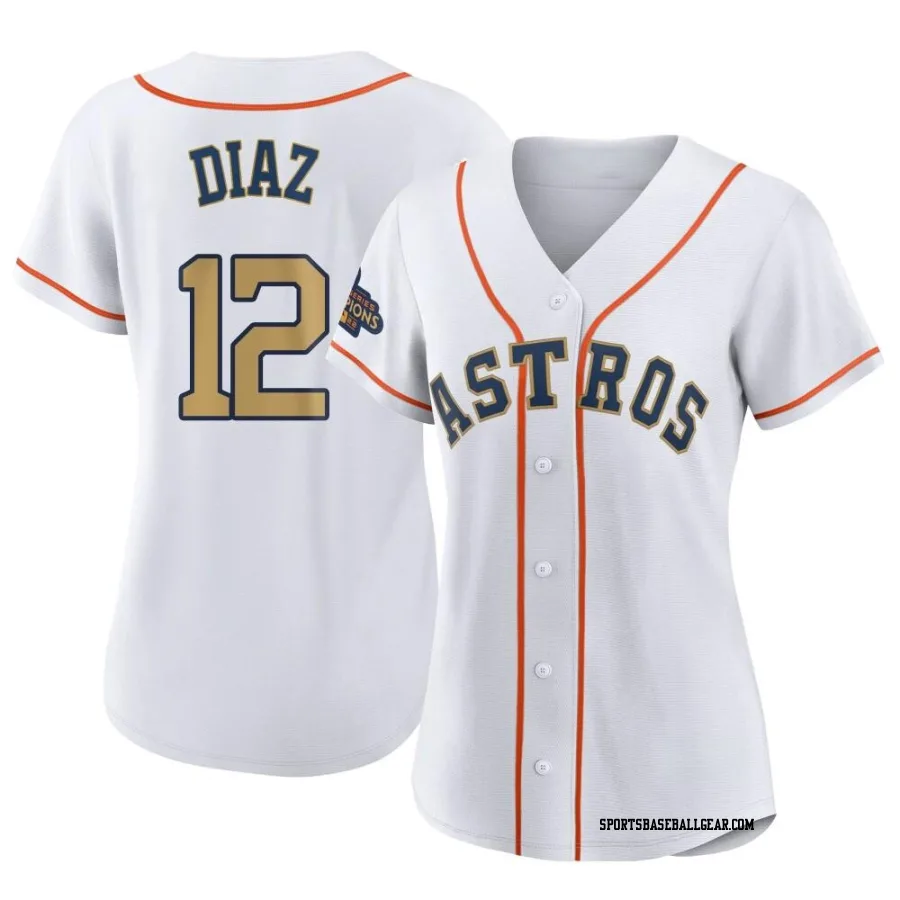 Aledmys Diaz Women's Houston Astros Gold Replica White 2023 Collection Jersey