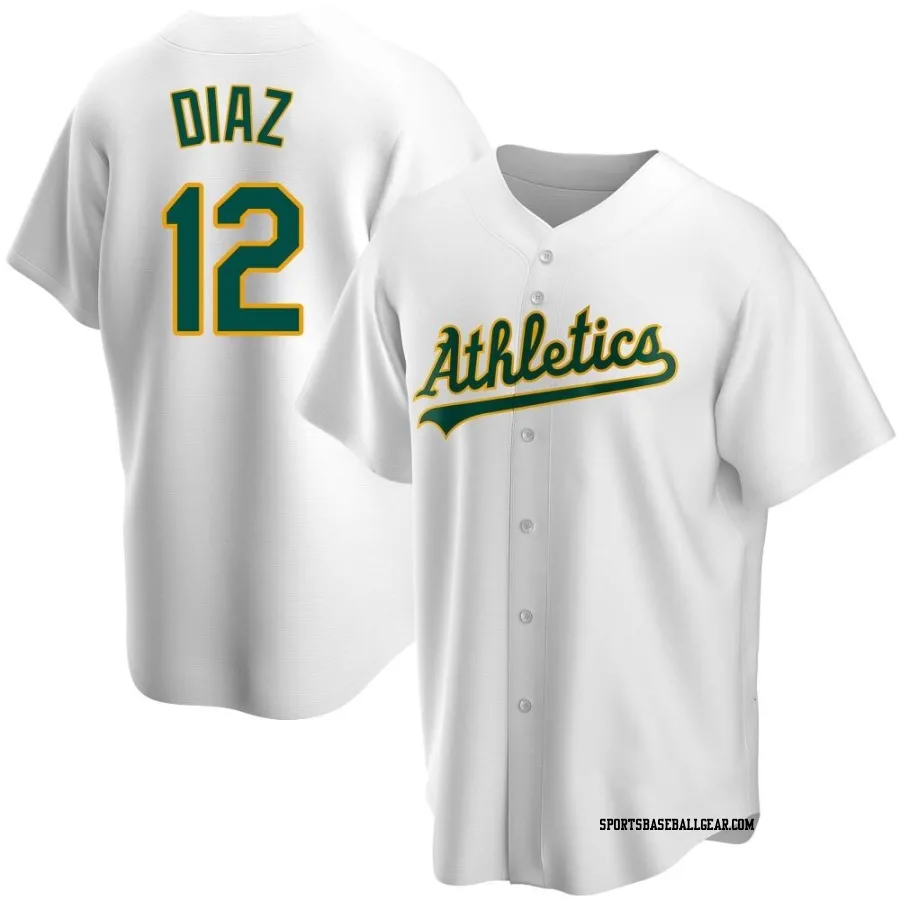 Aledmys Diaz Youth Oakland Athletics White Replica Home Jersey