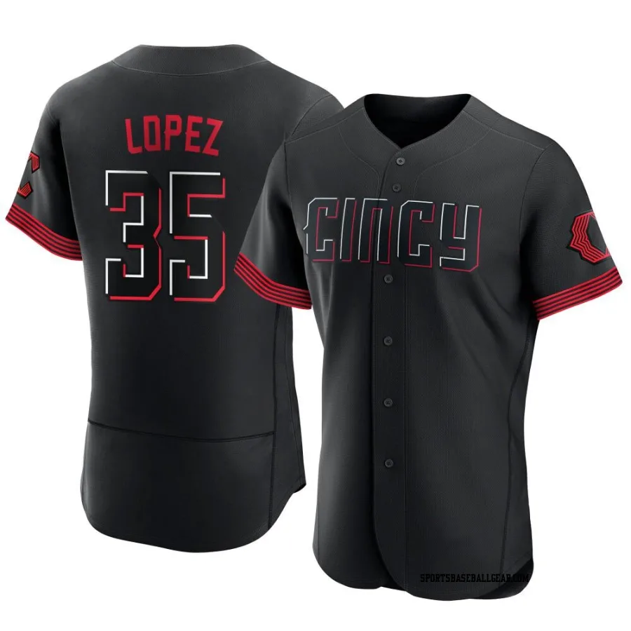 Alejo Lopez Men's Cincinnati Reds Black Authentic 2023 City Connect Jersey