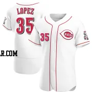 Alejo Lopez Men's Cincinnati Reds White Authentic Home Jersey