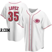 Alejo Lopez Men's Cincinnati Reds White Replica Home Jersey