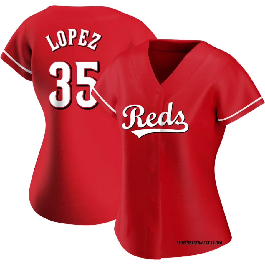 Alejo Lopez Women's Cincinnati Reds Red Authentic Alternate Jersey