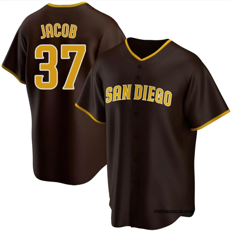 Alek Jacob Men's San Diego Padres Brown Replica Road Jersey