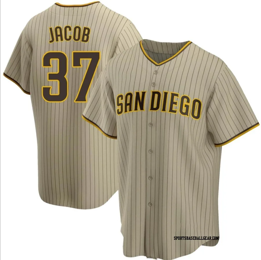 Alek Jacob Men's San Diego Padres Sand/Brown Replica Alternate Jersey