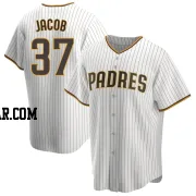 Alek Jacob Men's San Diego Padres White/Brown Replica Home Jersey