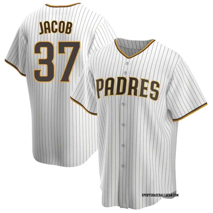 Alek Jacob Men's San Diego Padres White/Brown Replica Home Jersey