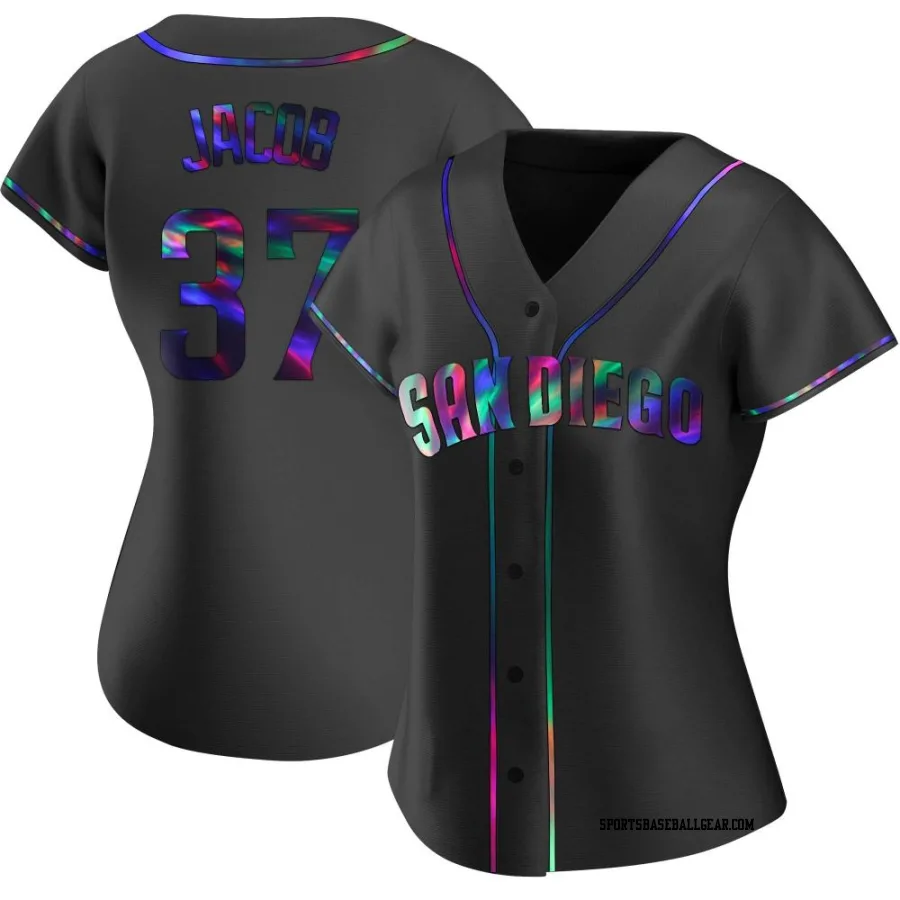 Alek Jacob Women's San Diego Padres Black Holographic Replica Alternate Jersey