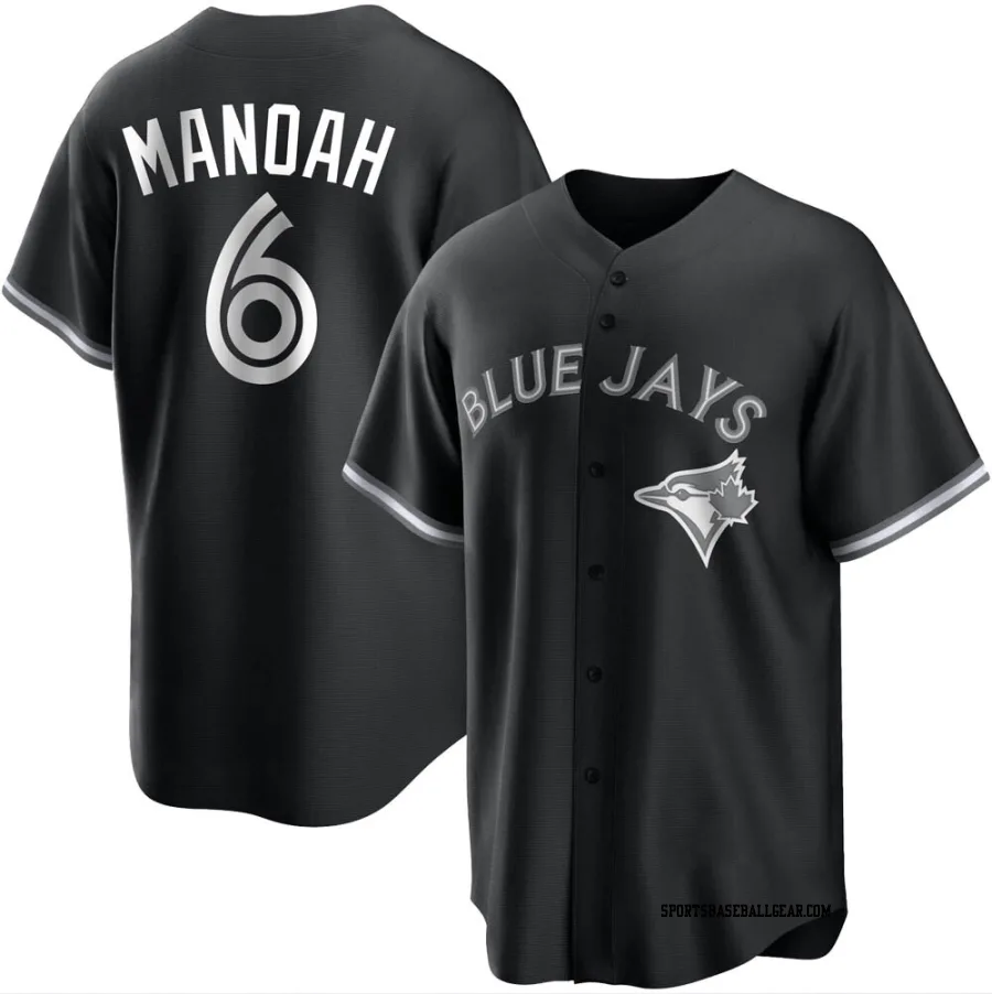 Alek Manoah Men's Toronto Blue Jays Black/White Replica Jersey