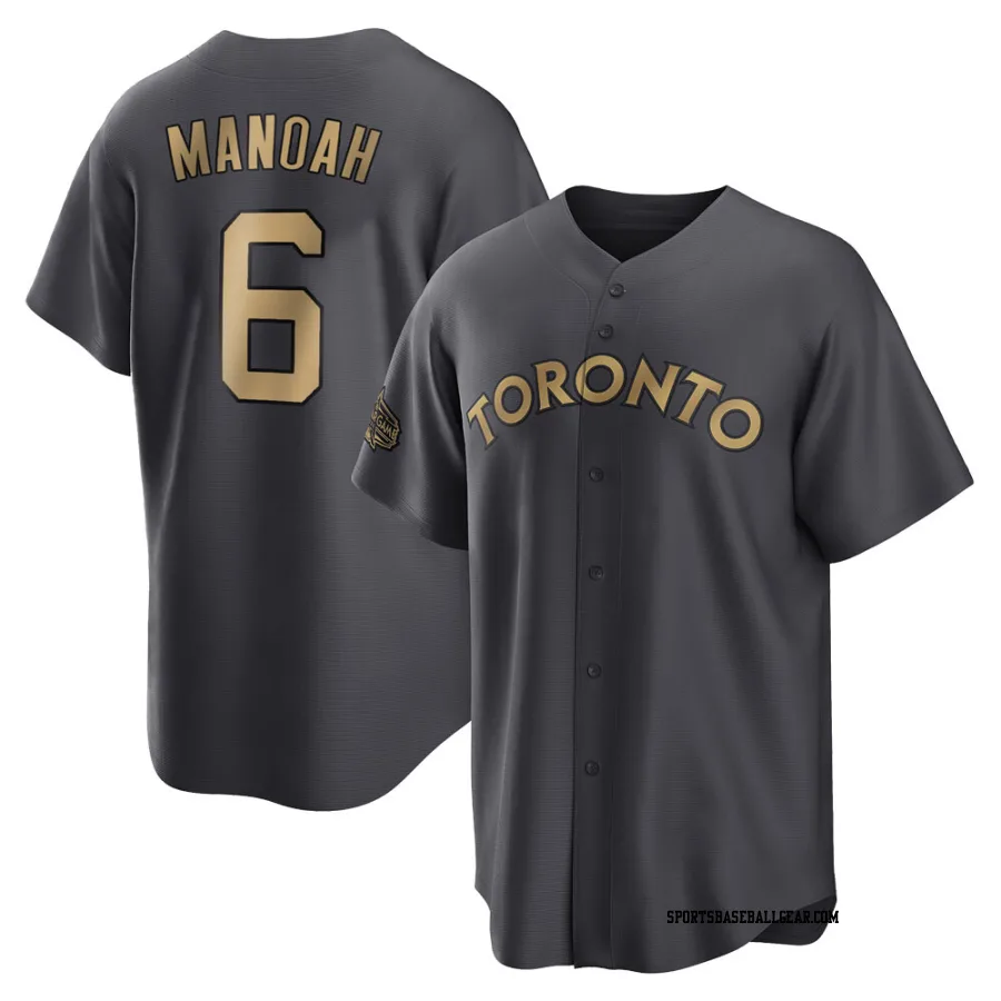 Alek Manoah Men's Toronto Blue Jays Charcoal Game Replica 2022 All-Star Jersey