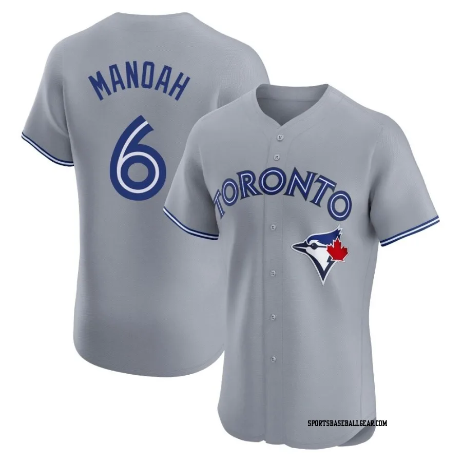 Alek Manoah Men's Toronto Blue Jays Gray Elite Road Jersey