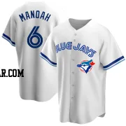 Alek Manoah Men's Toronto Blue Jays White Replica Home Cooperstown Collection Jersey