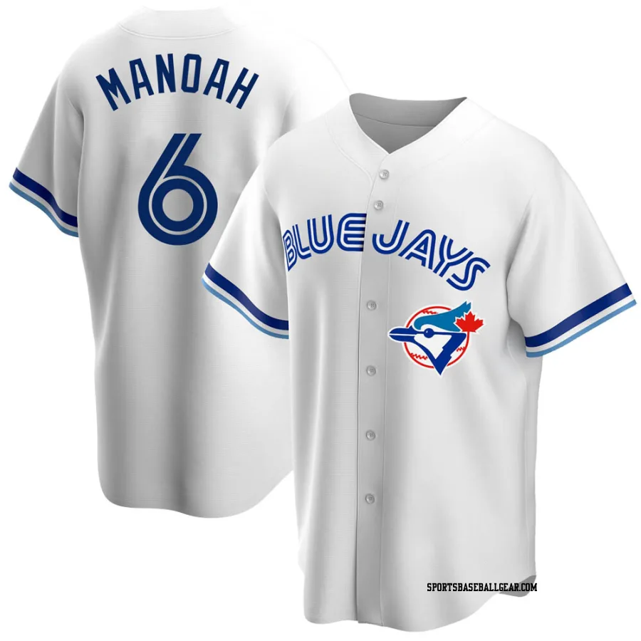 Alek Manoah Men's Toronto Blue Jays White Replica Home Cooperstown Collection Jersey