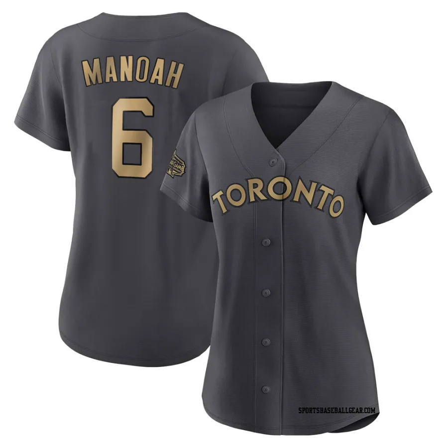 Alek Manoah Women's Toronto Blue Jays Charcoal Game Authentic 2022 All-Star Jersey