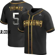 Alek Thomas Men's Arizona Diamondbacks Black Golden Replica Alternate 2023 World Series Jersey