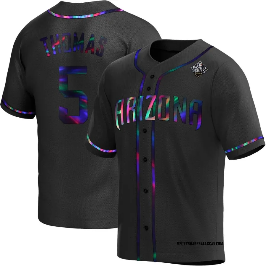 Alek Thomas Men's Arizona Diamondbacks Black Holographic Replica Alternate 2023 World Series Jersey