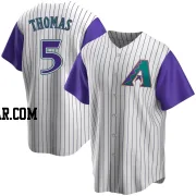 Alek Thomas Men's Arizona Diamondbacks Cream/Purple Replica Alternate Cooperstown Collection Jersey