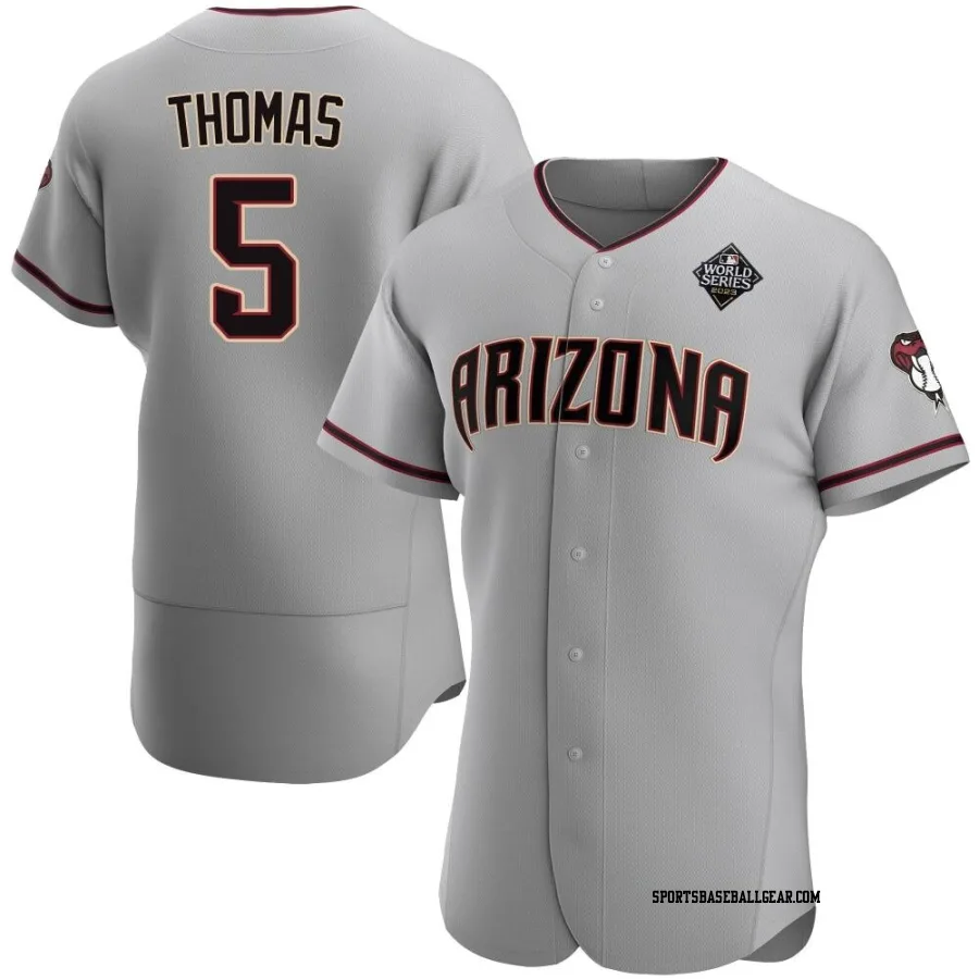 Alek Thomas Men's Arizona Diamondbacks Gray Authentic Road 2023 World Series Jersey