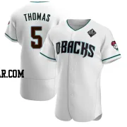 Alek Thomas Men's Arizona Diamondbacks White Authentic Teal Alternate 2023 World Series Jersey