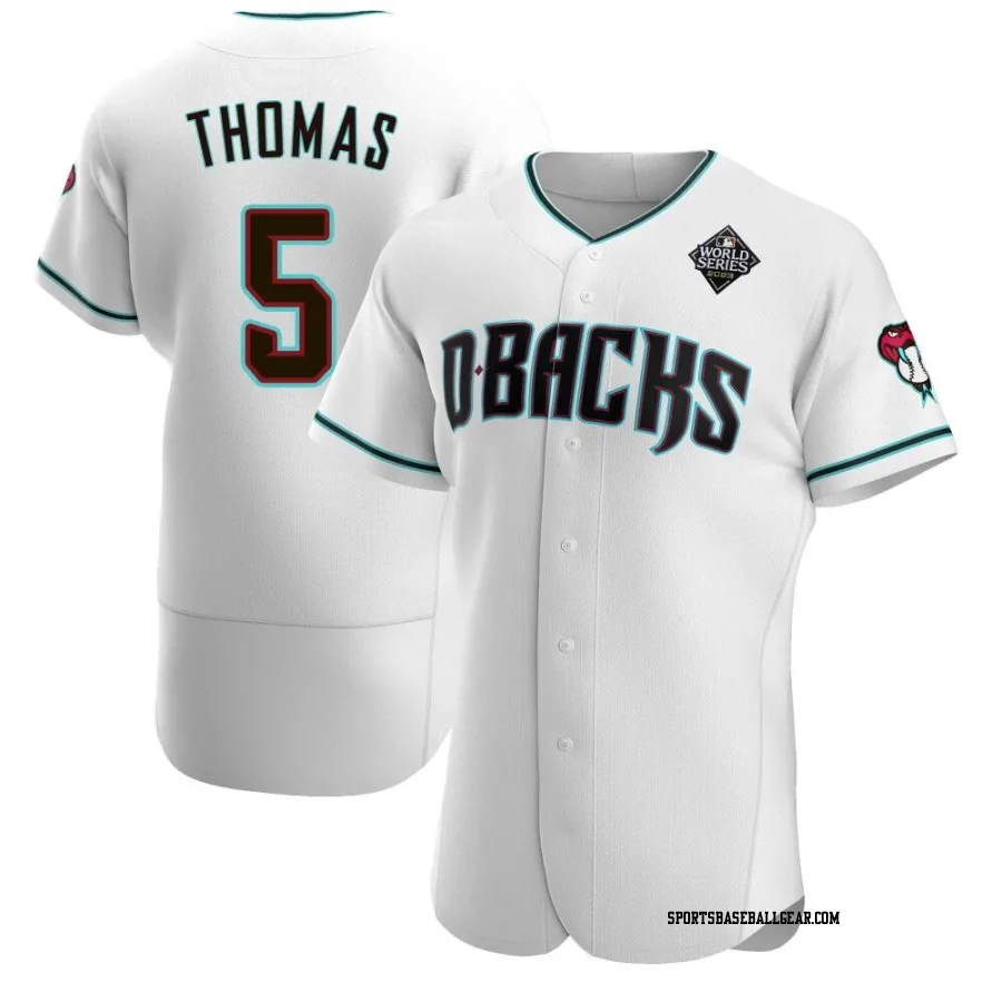 Alek Thomas Men's Arizona Diamondbacks White Authentic Teal Alternate 2023 World Series Jersey