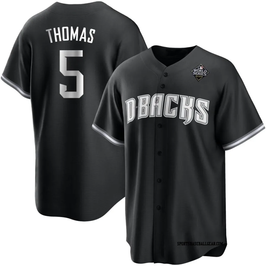 Alek Thomas Men's Arizona Diamondbacks White Replica Black 2023 World Series Jersey