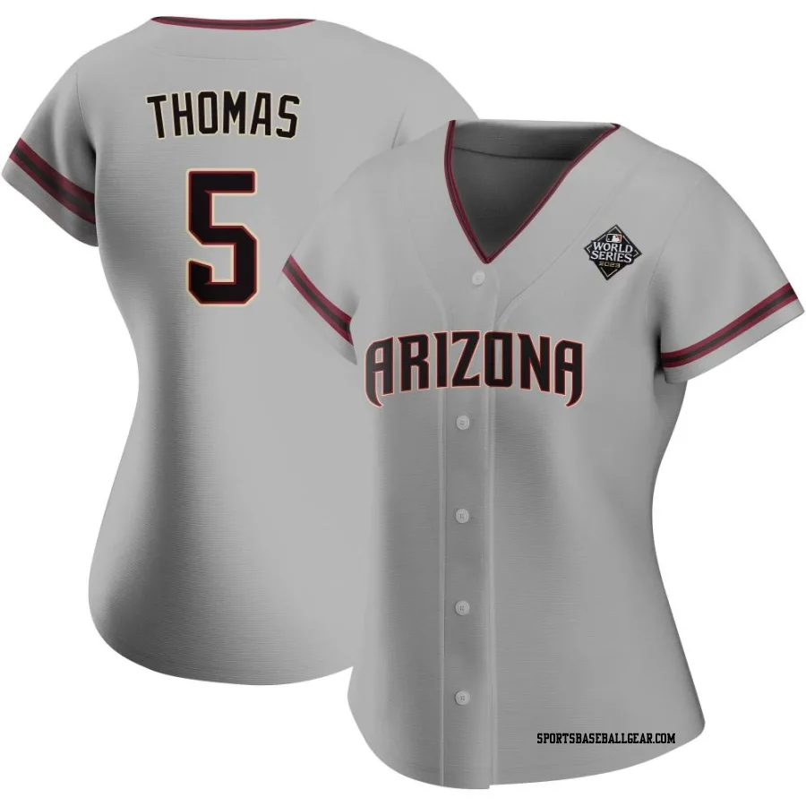 Alek Thomas Women's Arizona Diamondbacks Gray Replica Road 2023 World Series Jersey