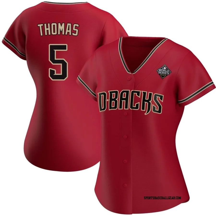 Alek Thomas Women's Arizona Diamondbacks Red Authentic Alternate 2023 World Series Jersey