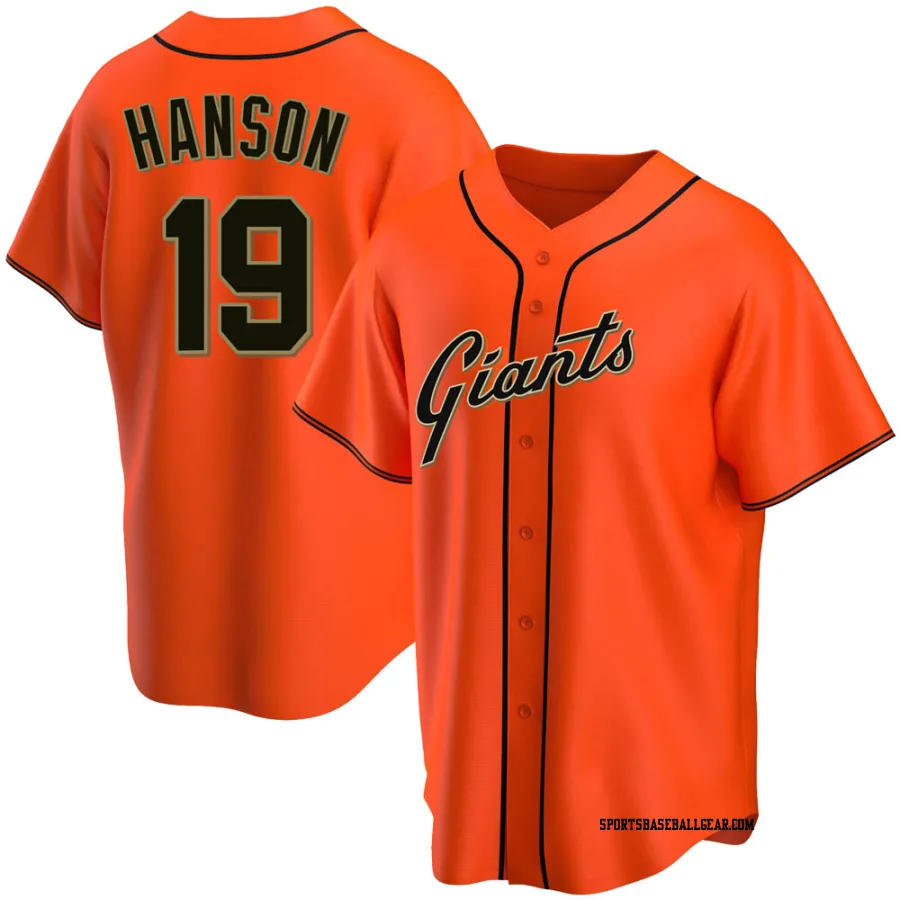 Alen Hanson Men's San Francisco Giants Orange Replica Alternate Jersey