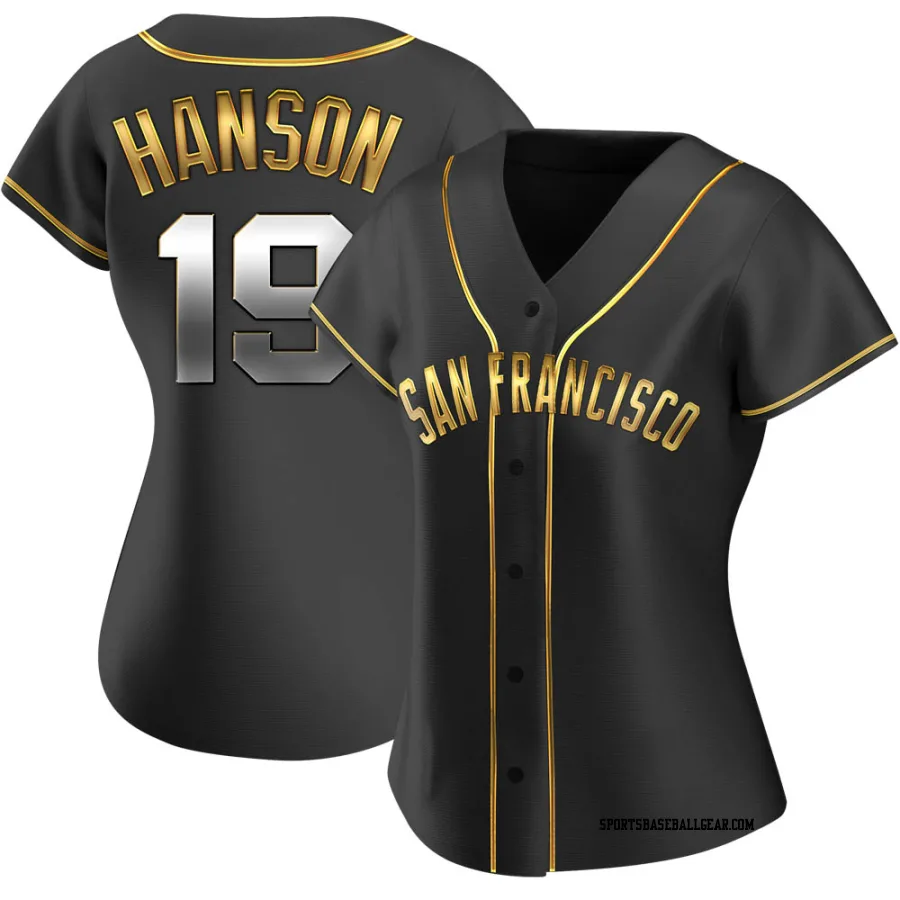 Alen Hanson Women's San Francisco Giants Black Golden Replica Alternate Jersey