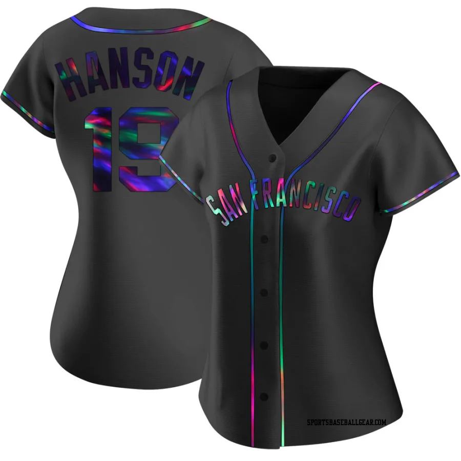 Alen Hanson Women's San Francisco Giants Black Holographic Replica Alternate Jersey