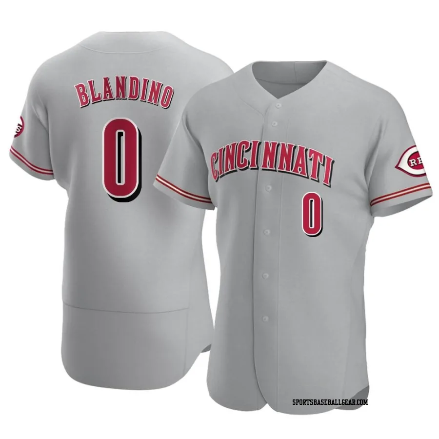 Alex Blandino Men's Cincinnati Reds Gray Authentic Road Jersey