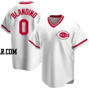 Alex Blandino Men's Cincinnati Reds White Replica Home Cooperstown Collection Jersey