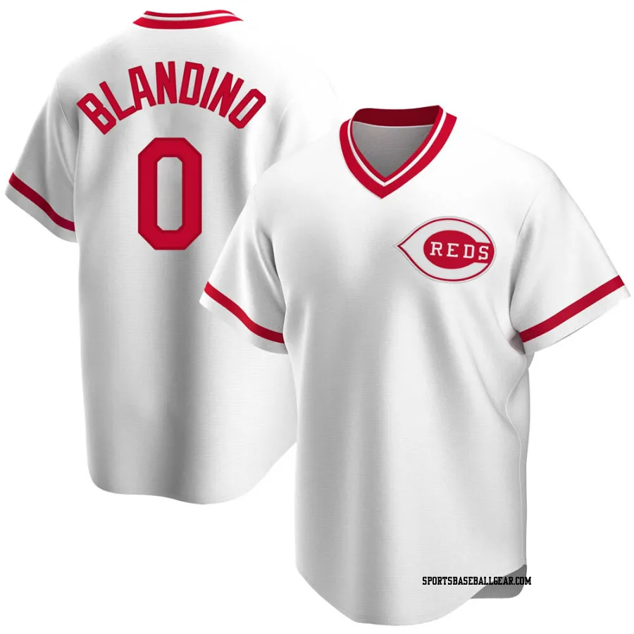 Alex Blandino Men's Cincinnati Reds White Replica Home Cooperstown Collection Jersey