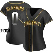 Alex Blandino Women's Cincinnati Reds Black Golden Replica Alternate Jersey