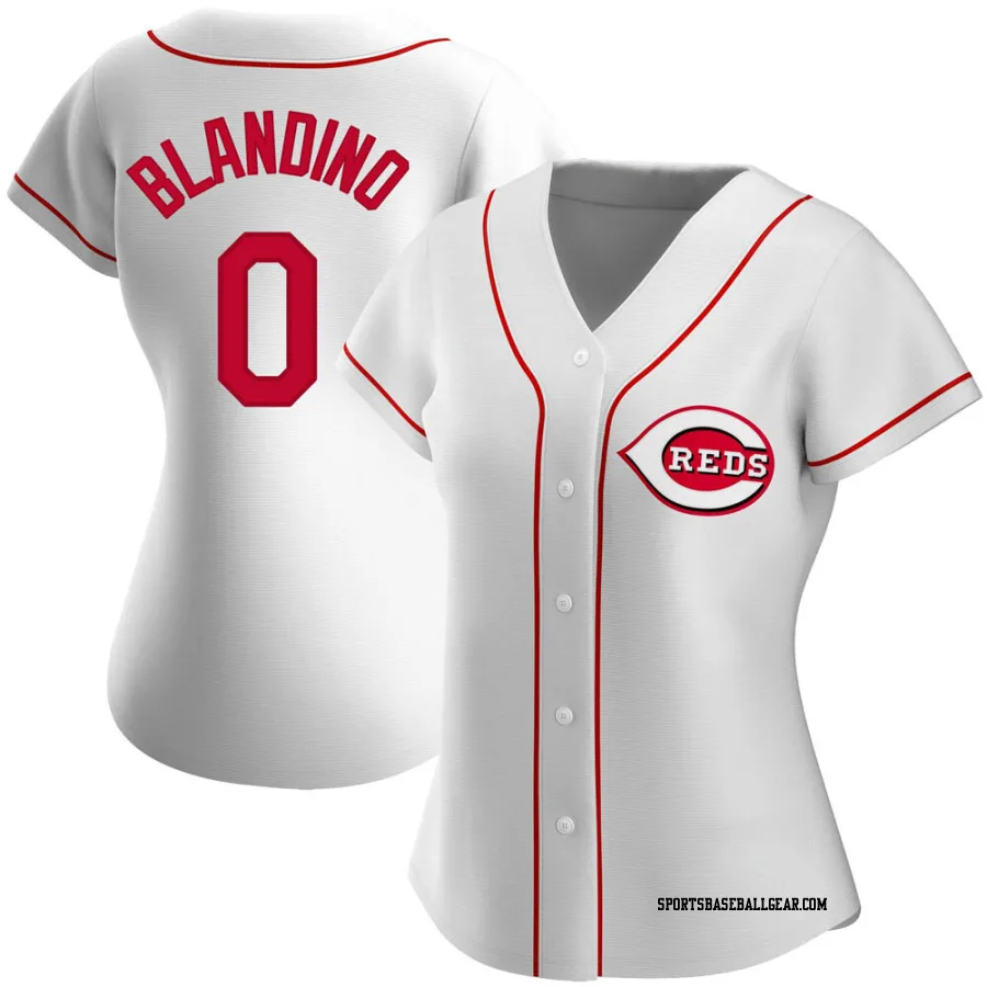 Alex Blandino Women's Cincinnati Reds White Authentic Home Jersey