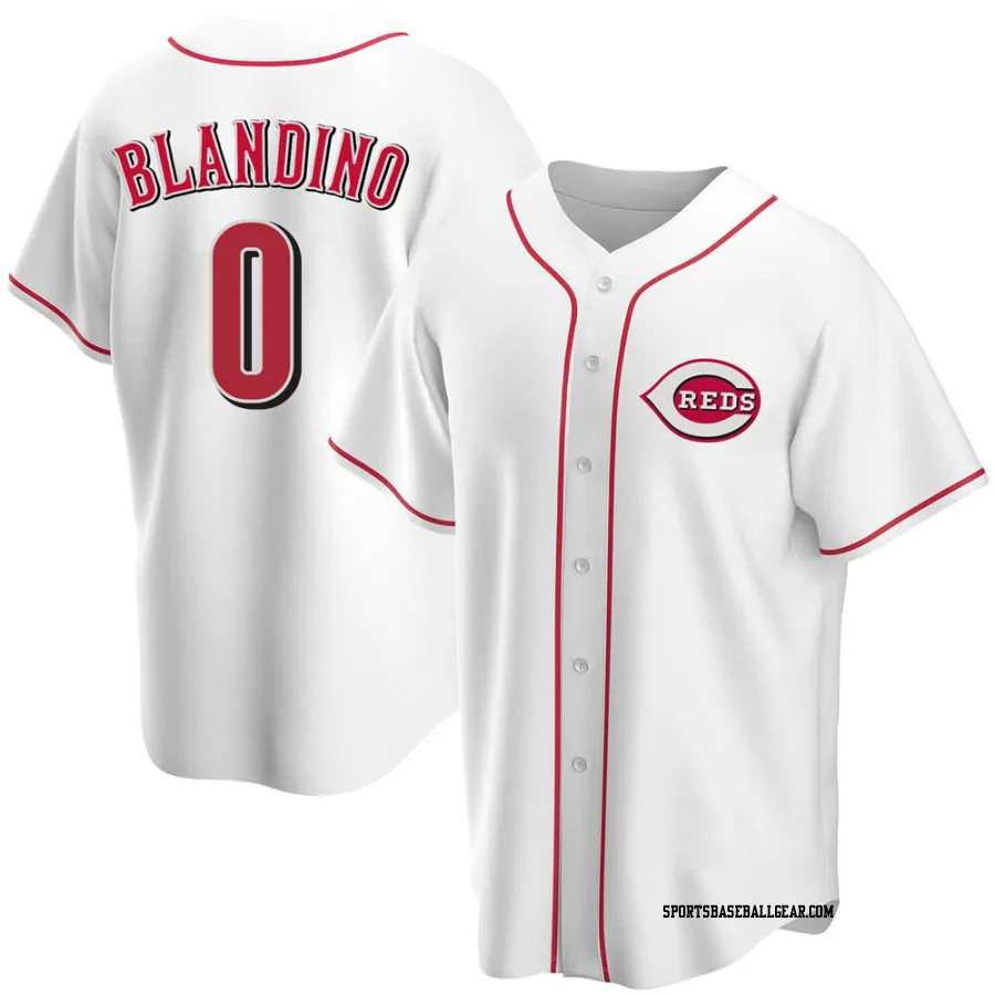 Alex Blandino Youth Cincinnati Reds White Replica Home Jersey