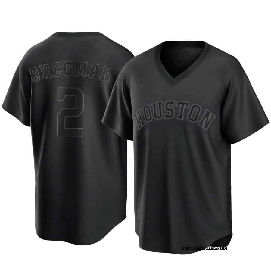 Alex Bregman Men's Houston Astros Black Replica Pitch Fashion Jersey