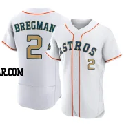 Alex Bregman Men's Houston Astros Gold Authentic White 2023 Collection Jersey