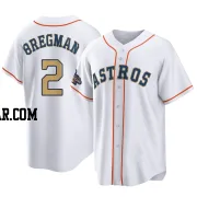 Alex Bregman Men's Houston Astros Gold Replica White 2023 Collection Jersey