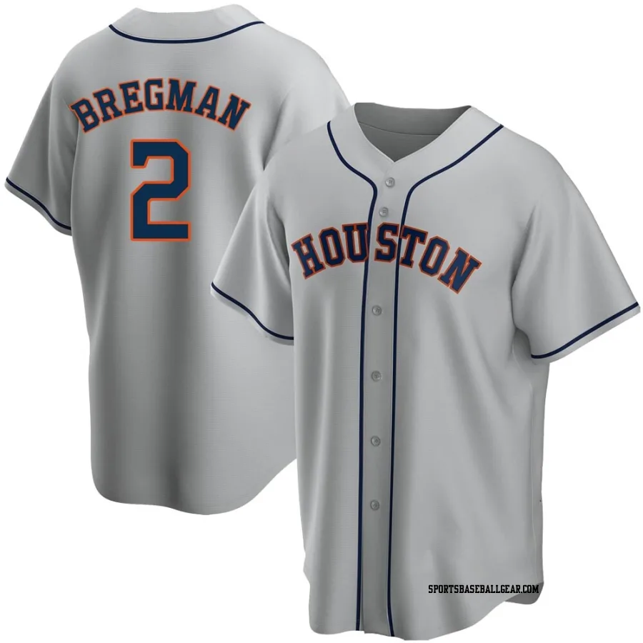 Alex Bregman Men's Houston Astros Gray Replica Road Jersey