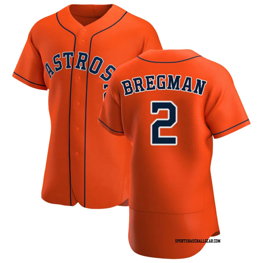 Alex Bregman Men's Houston Astros Orange Authentic Alternate Jersey