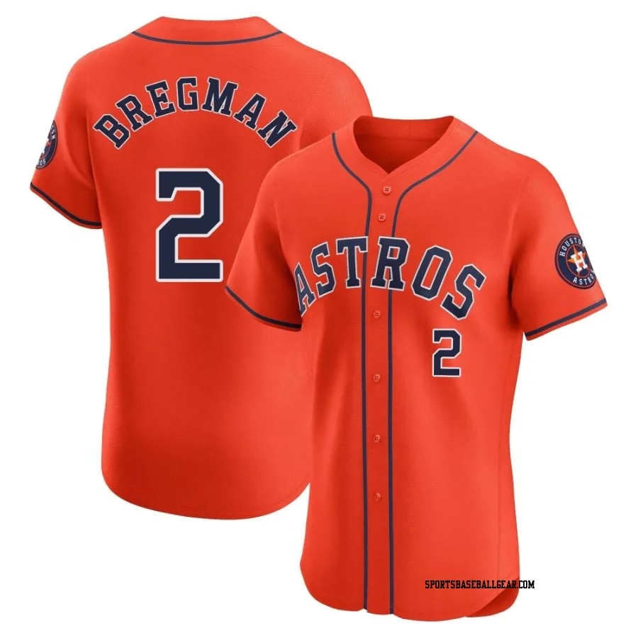 Alex Bregman Men's Houston Astros Orange Elite Alternate Vapor Premier Jersey