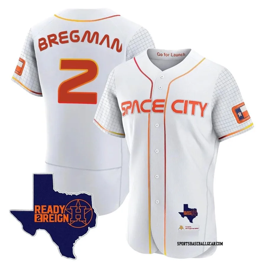 Alex Bregman Men's Houston Astros White Authentic 2023 Space City Ready 2 Reign Flex Base Jersey