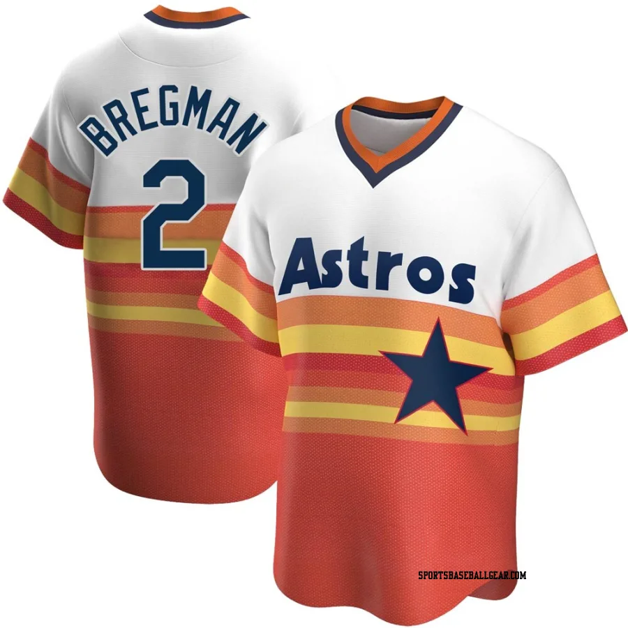 Alex Bregman Men's Houston Astros White Replica Home Cooperstown Collection Jersey