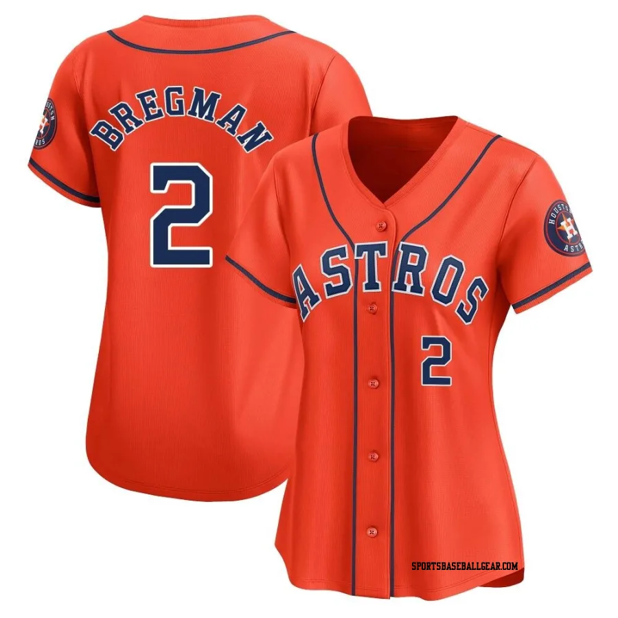 Alex Bregman Women's Houston Astros Orange Limited Alternate Jersey