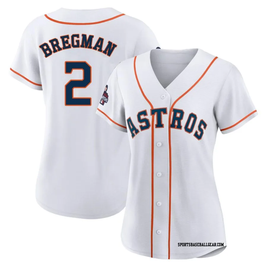 Alex Bregman Women's Houston Astros White Authentic 2022 World Series Champions Home Jersey