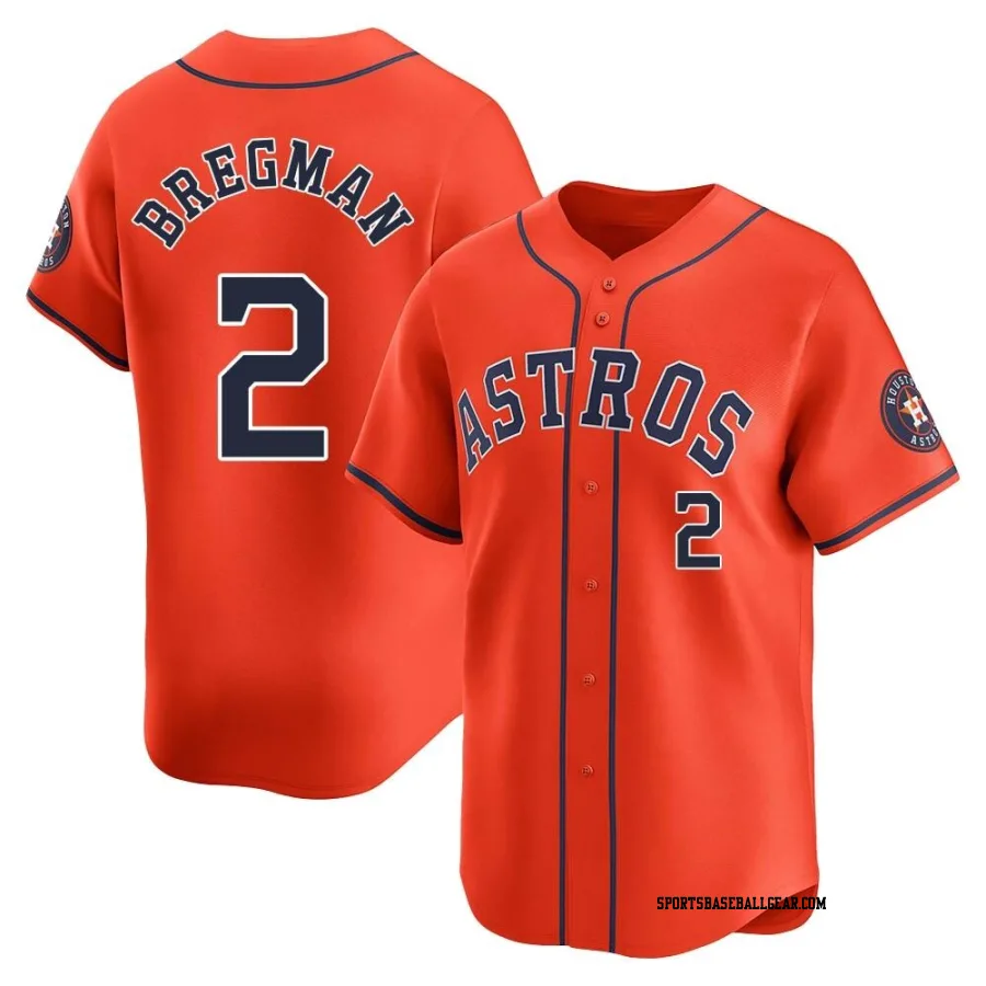 Alex Bregman Youth Houston Astros Orange Limited Alternate Jersey