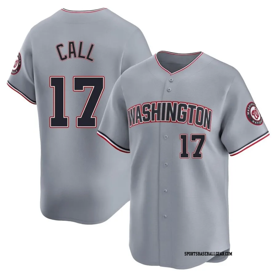 Alex Call Men's Washington Nationals Gray Limited Road Jersey