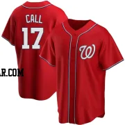 Alex Call Men's Washington Nationals Red Replica Alternate Jersey